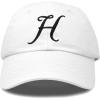 imageDALIX Initial Hat Letter H Womens Baseball Cap Monogram Cursive EmbroiderWhite