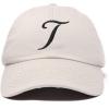 imageDALIX Initial Hat Letter T Womens Baseball Cap Monogram Cursive EmbroiderBeige