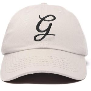 imageDALIX Initial Hat Letter G Womens Baseball Cap Monogram Cursive EmbroiderBeige