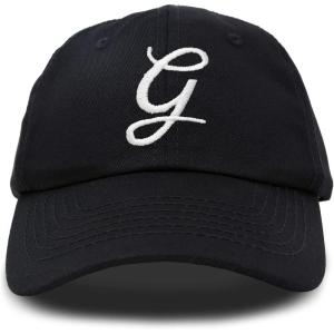 imageDALIX Initial Hat Letter G Womens Baseball Cap Monogram Cursive EmbroiderBlack