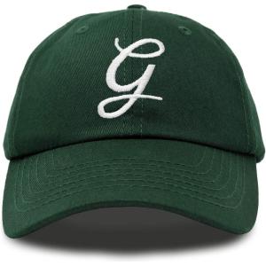 imageDALIX Initial Hat Letter G Womens Baseball Cap Monogram Cursive EmbroiderDark Green