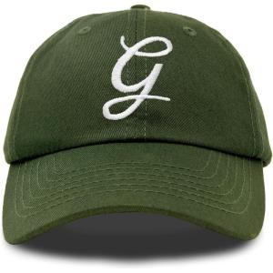 imageDALIX Initial Hat Letter G Womens Baseball Cap Monogram Cursive EmbroiderOlive