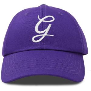 imageDALIX Initial Hat Letter G Womens Baseball Cap Monogram Cursive EmbroiderPurple