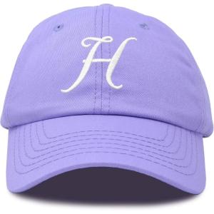 imageDALIX Initial Hat Letter H Womens Baseball Cap Monogram Cursive EmbroiderLavender