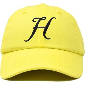 imageDALIX Initial Hat Letter H Womens Baseball Cap Monogram Cursive EmbroiderMinion Yellow