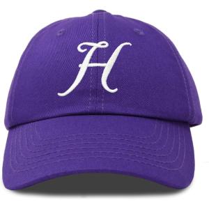 imageDALIX Initial Hat Letter H Womens Baseball Cap Monogram Cursive EmbroiderPurple