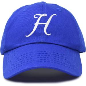 imageDALIX Initial Hat Letter H Womens Baseball Cap Monogram Cursive EmbroiderRoyal Blue
