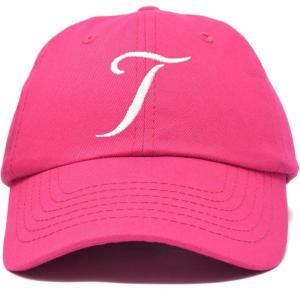 imageDALIX Initial Hat Letter T Womens Baseball Cap Monogram Cursive EmbroiderHot Pink