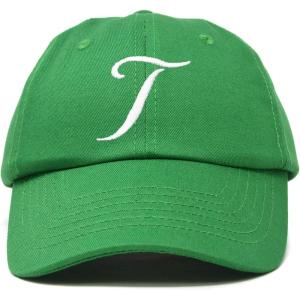 imageDALIX Initial Hat Letter T Womens Baseball Cap Monogram Cursive EmbroiderKelly Green