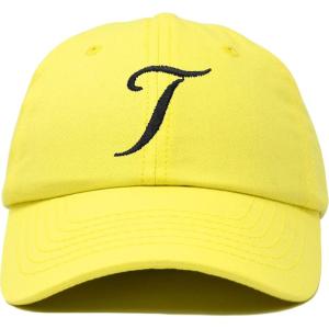 imageDALIX Initial Hat Letter T Womens Baseball Cap Monogram Cursive EmbroiderMinion Yellow