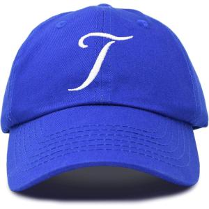 imageDALIX Initial Hat Letter T Womens Baseball Cap Monogram Cursive EmbroiderRoyal Blue