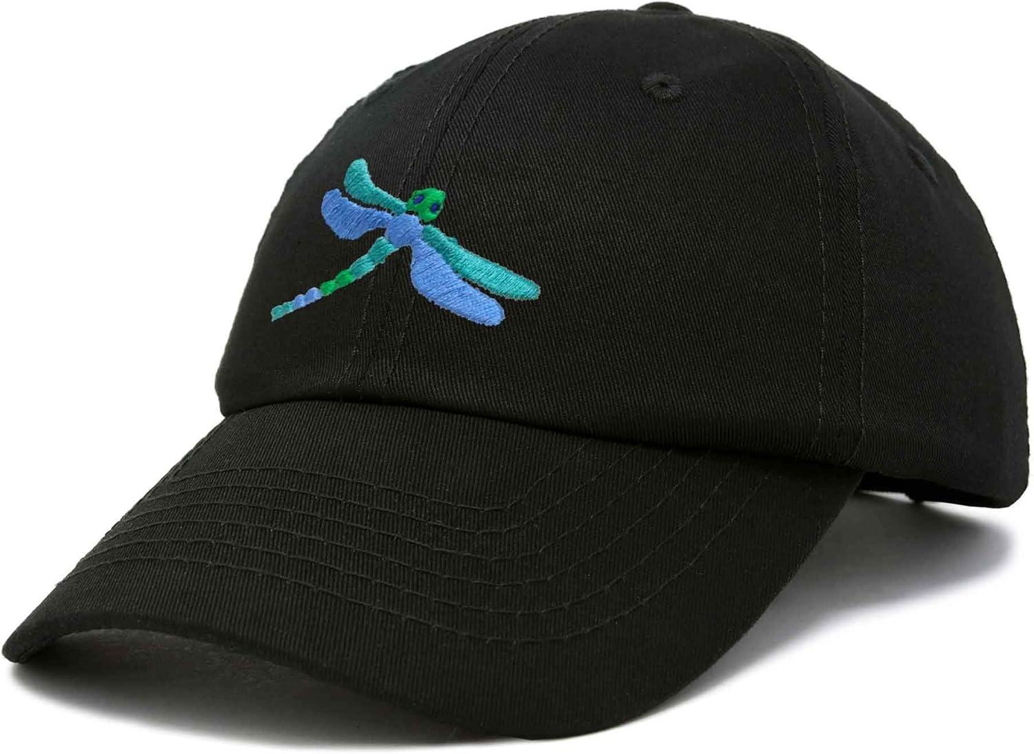 imageDALIX Dragonfly Womens Baseball Cap Fashion HatBlack