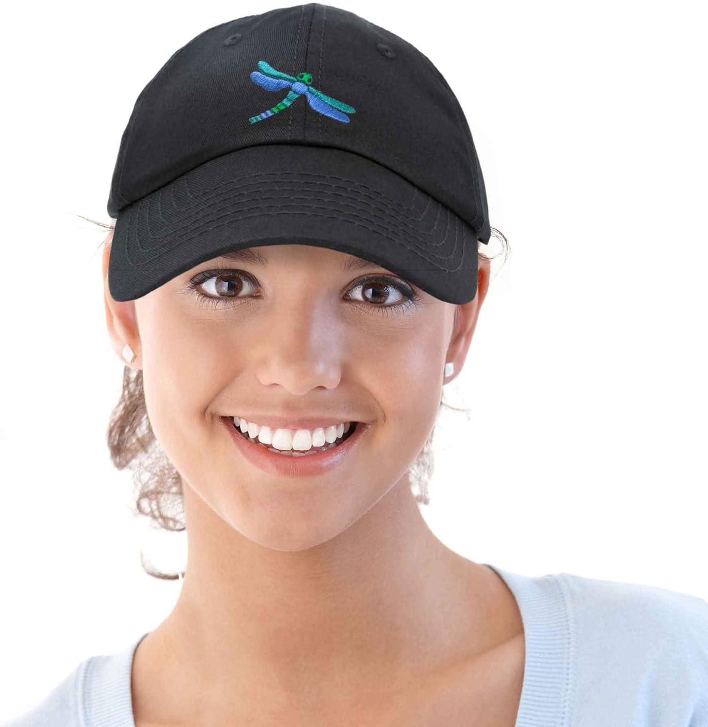 imageDALIX Dragonfly Womens Baseball Cap Fashion HatBlack