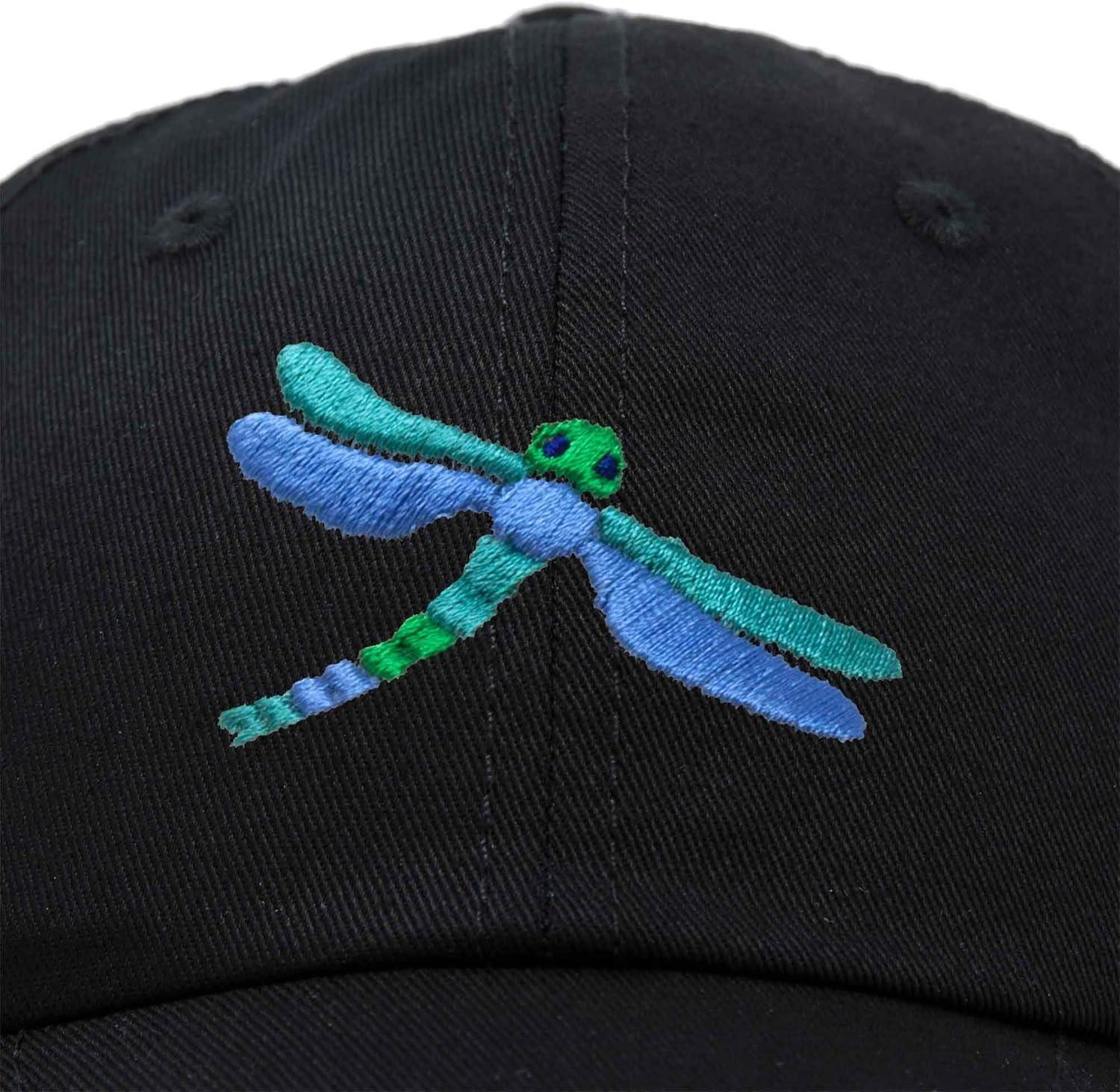 imageDALIX Dragonfly Womens Baseball Cap Fashion HatBlack