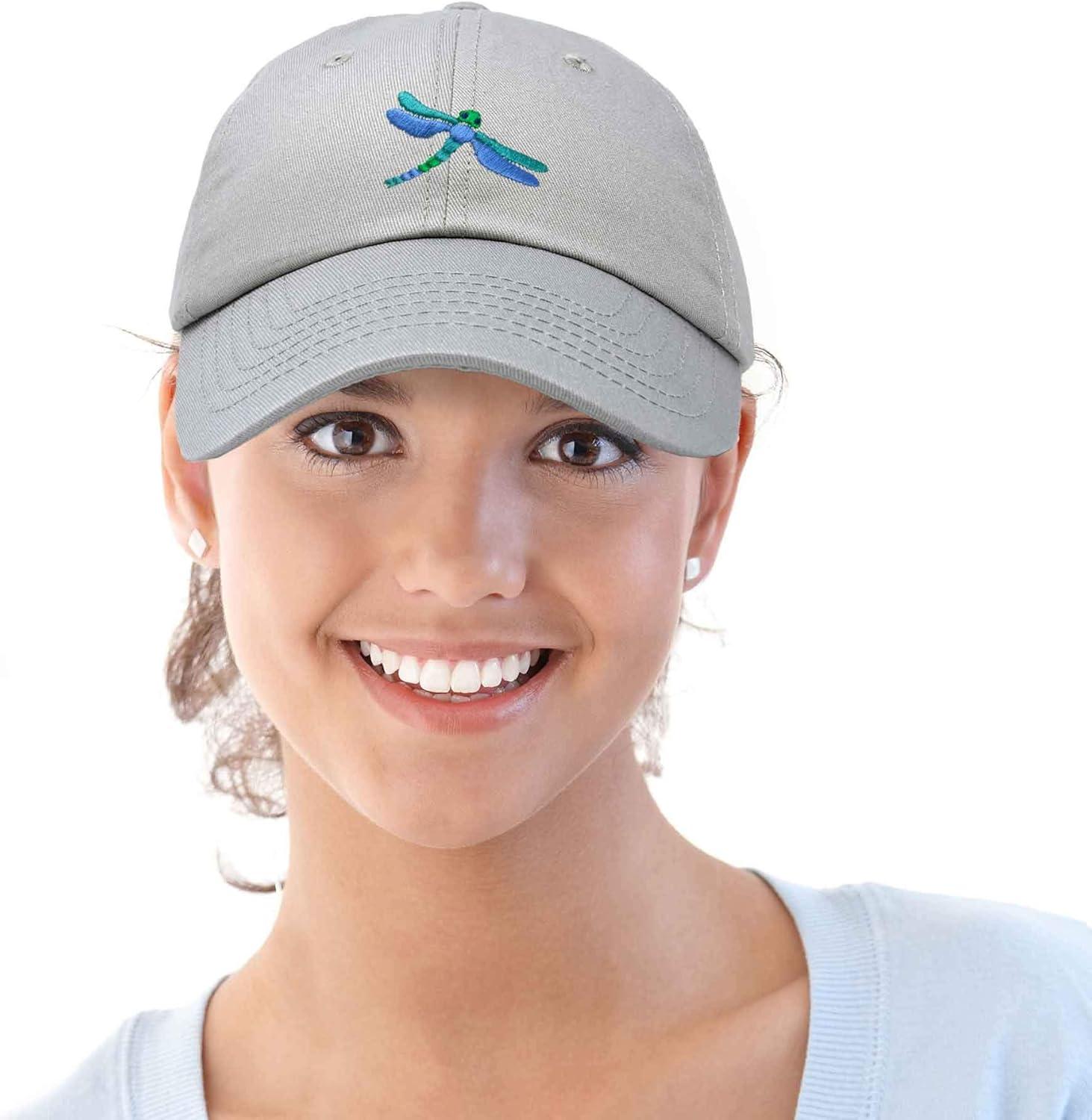 imageDALIX Dragonfly Womens Baseball Cap Fashion HatGray