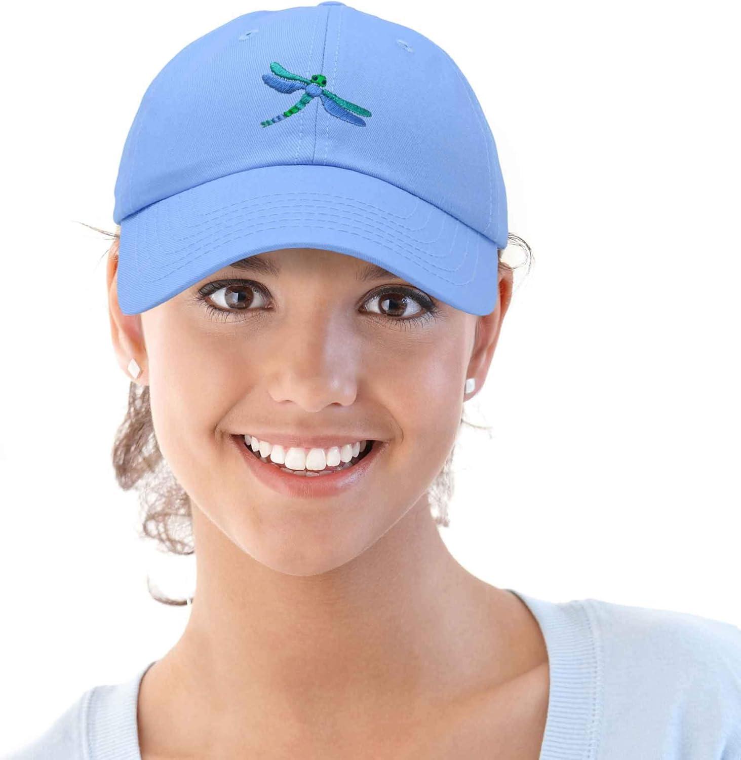 imageDALIX Dragonfly Womens Baseball Cap Fashion HatLight Blue