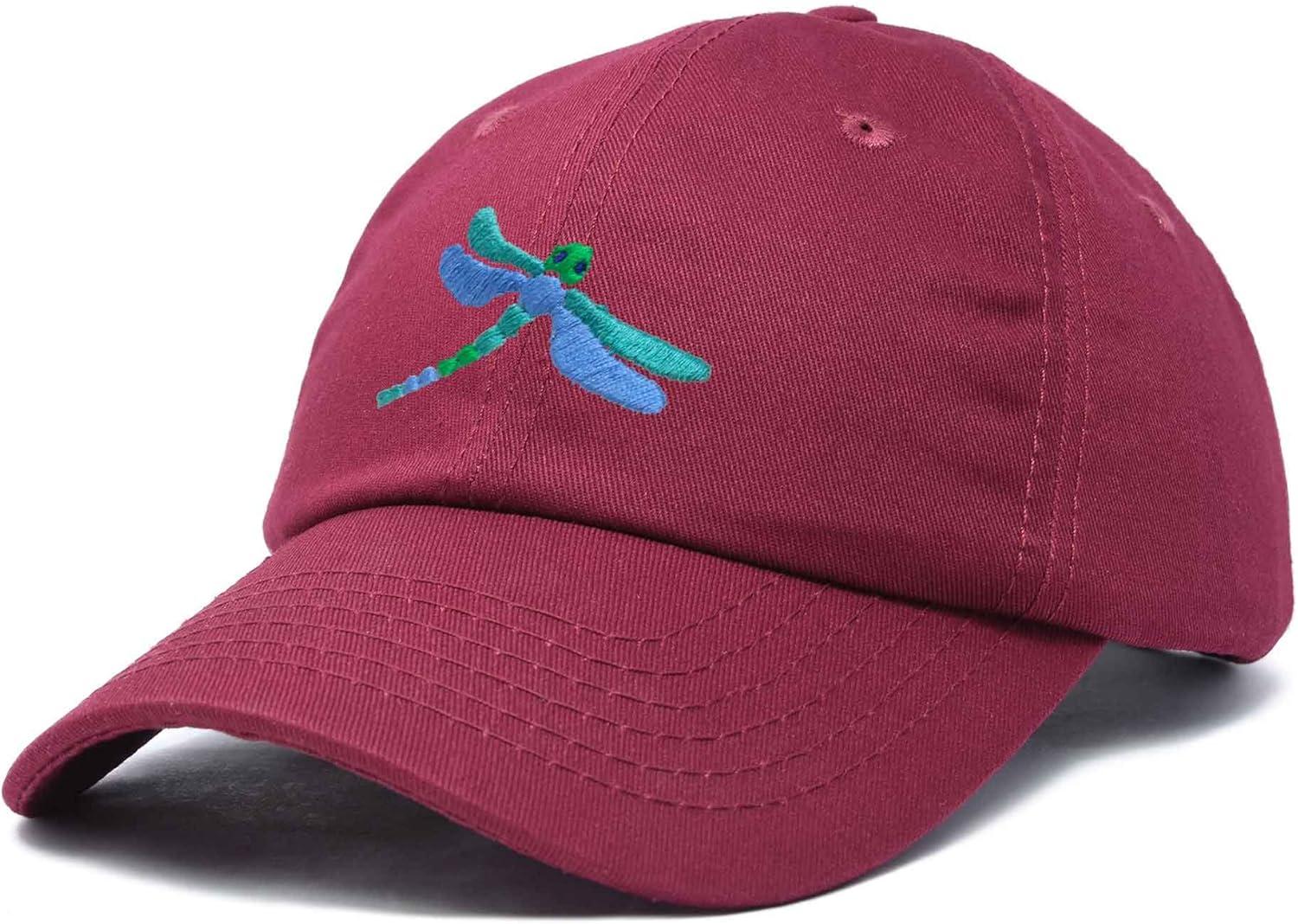 imageDALIX Dragonfly Womens Baseball Cap Fashion HatMaroon