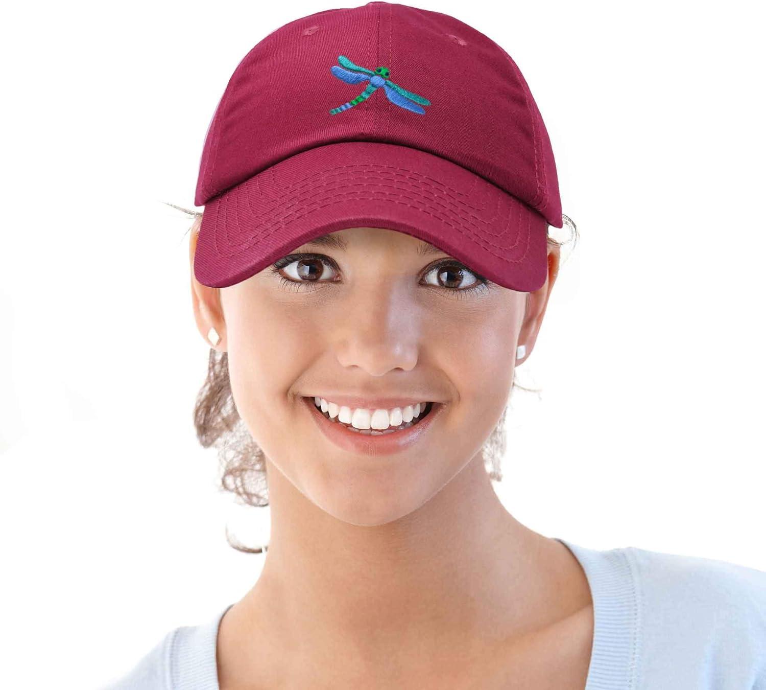 imageDALIX Dragonfly Womens Baseball Cap Fashion HatMaroon