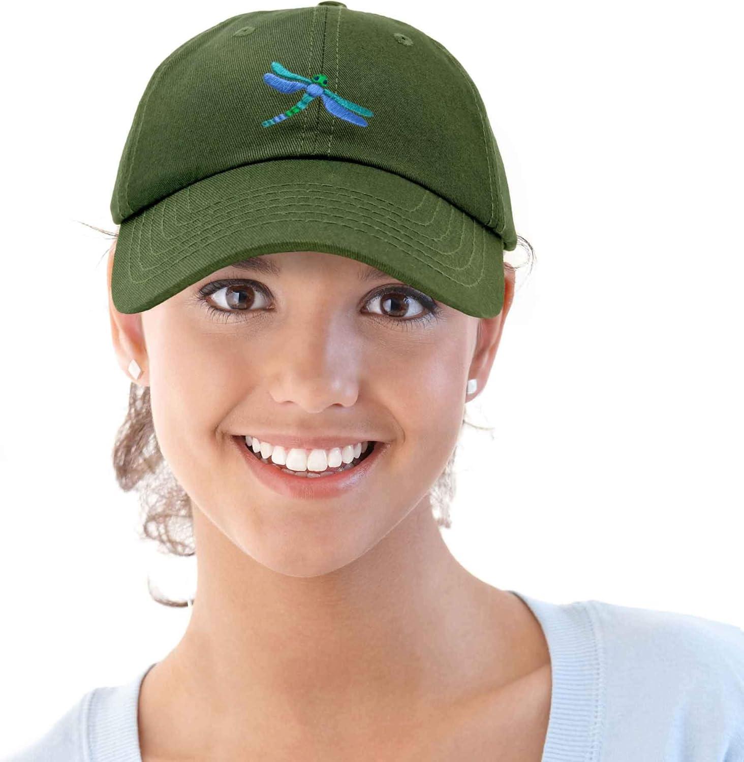 imageDALIX Dragonfly Womens Baseball Cap Fashion HatOlive