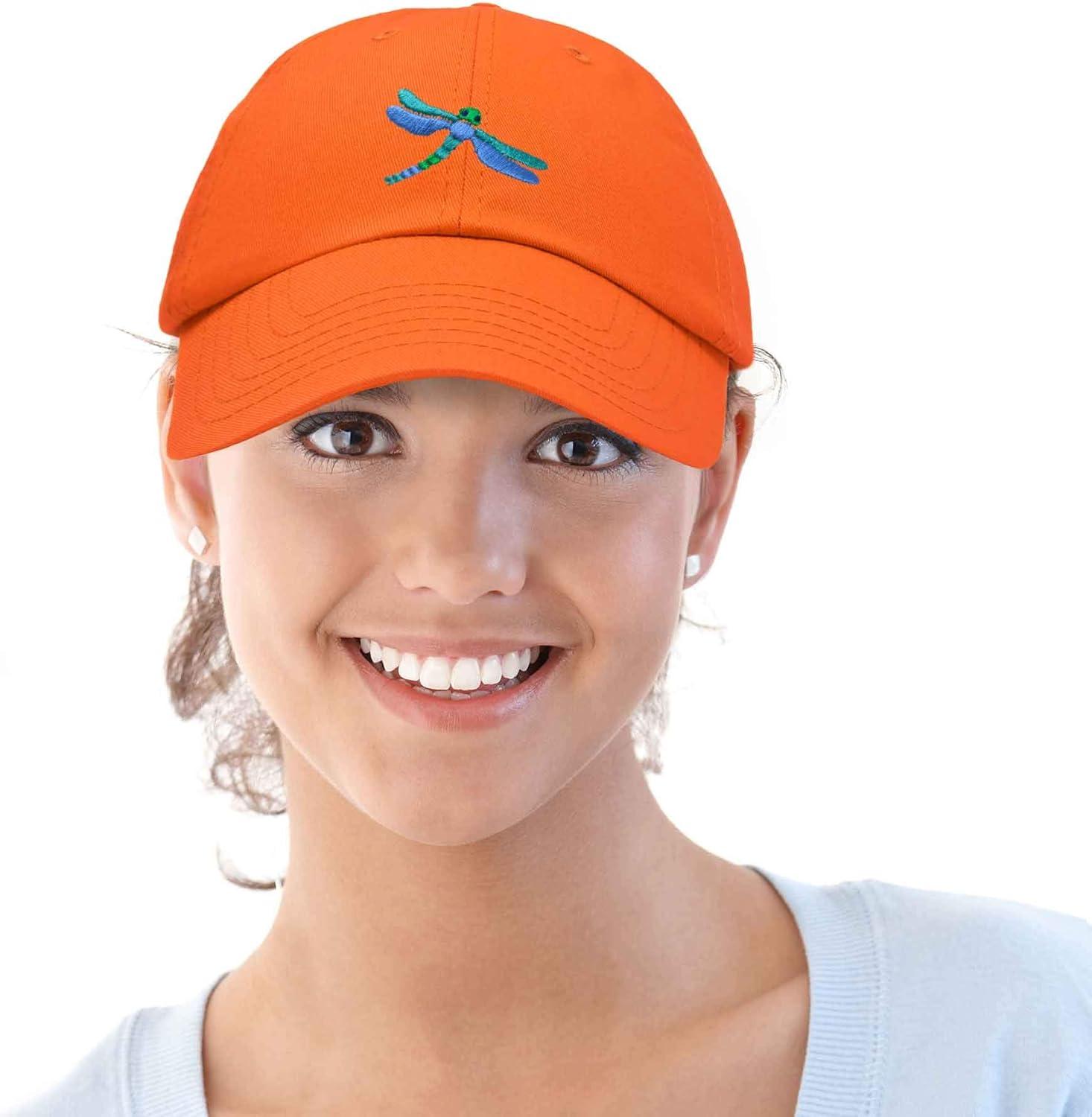 imageDALIX Dragonfly Womens Baseball Cap Fashion HatOrange
