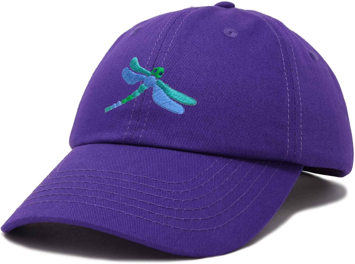 imageDALIX Dragonfly Womens Baseball Cap Fashion HatPurple
