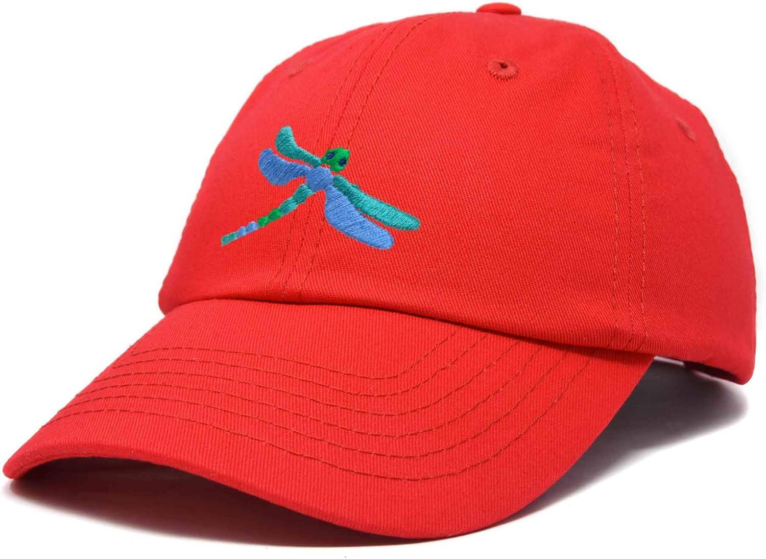 imageDALIX Dragonfly Womens Baseball Cap Fashion HatRed