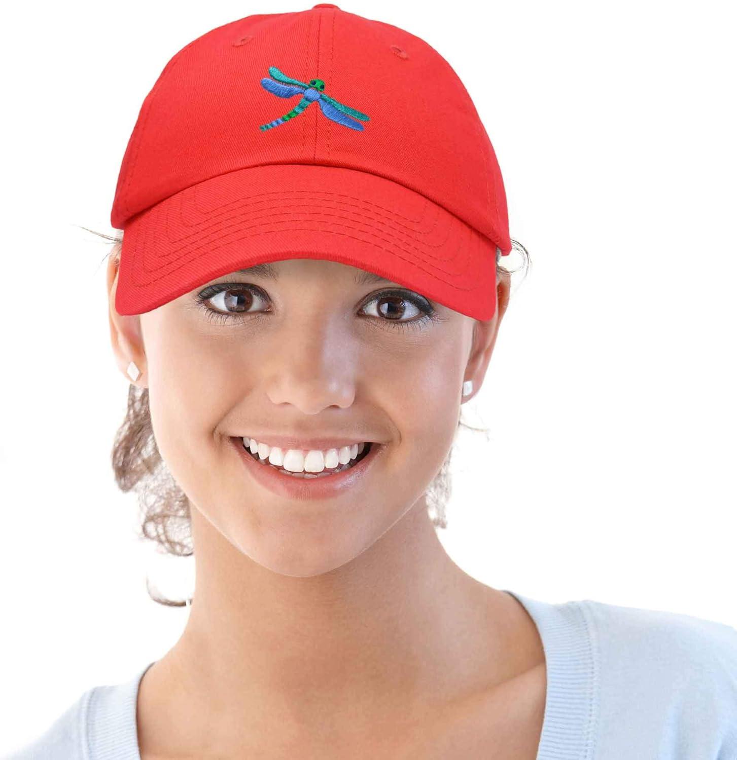 imageDALIX Dragonfly Womens Baseball Cap Fashion HatRed