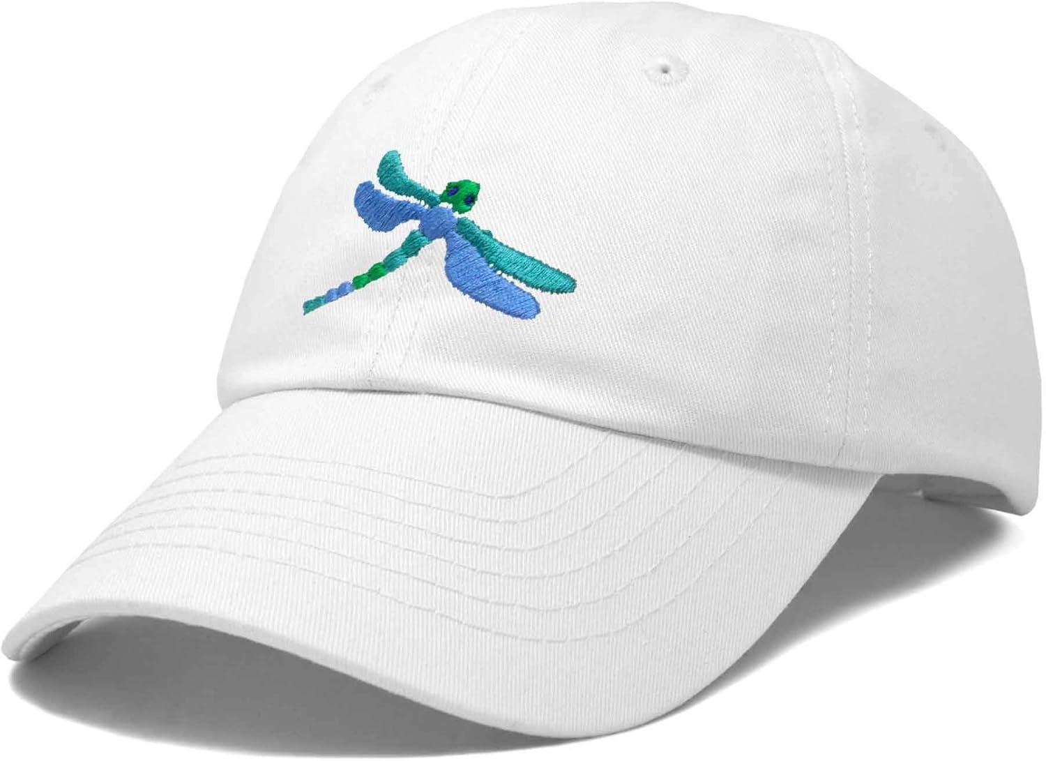 imageDALIX Dragonfly Womens Baseball Cap Fashion HatWhite