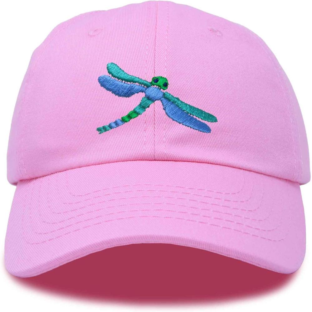 imageDALIX Dragonfly Womens Baseball Cap Fashion HatLight Pink