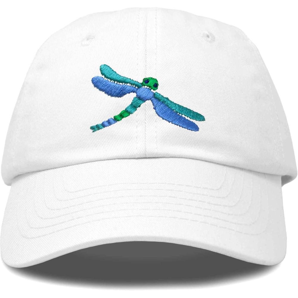 imageDALIX Dragonfly Womens Baseball Cap Fashion HatWhite