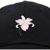 imageDALIX Orchid Hat Womens Floral Baseball CapBlack