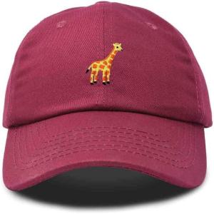 imageDALIX Giraffe Embroidered Dad Hat Cotton Baseball Cap WomenMaroon