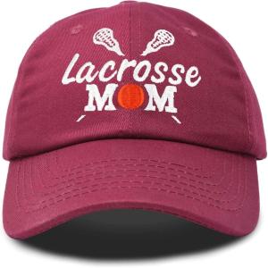 imageDALIX Lacrosse Mom Hat Womens Baseball Caps Unstructured Dad HatsMaroon
