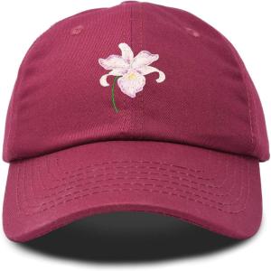 imageDALIX Orchid Hat Womens Floral Baseball CapMaroon