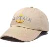 imageDALIX Captain Embroidered Dad Cap Cotton Baseball Hat MenKhaki