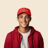 imageDALIX Captain Embroidered Dad Cap Cotton Baseball Hat MenRed