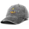 imageDALIX Captain Embroidered Dad Cap Cotton Baseball Hat MenWashed Black