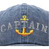 imageDALIX Captain Embroidered Dad Cap Cotton Baseball Hat MenWashed Navy