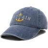 imageDALIX Captain Embroidered Dad Cap Cotton Baseball Hat MenWashed Navy