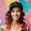 imageDALIX Cosmo Embroidered Cap Cotton Cosmopolitan Baseball Cute Cool Dad Hat WomensDark Green