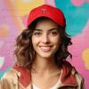 imageDALIX Cosmo Embroidered Cap Cotton Cosmopolitan Baseball Cute Cool Dad Hat WomensRed