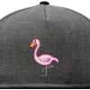 imageDALIX Flamingo Snapback Flat Bill Baseball Hat Embroidered Cap MensBlack Dark Gray