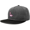 imageDALIX Flamingo Snapback Flat Bill Baseball Hat Embroidered Cap MensBlack Dark Gray