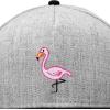 imageDALIX Flamingo Snapback Flat Bill Baseball Hat Embroidered Cap MensBlack Light Gray