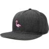 imageDALIX Flamingo Snapback Flat Bill Baseball Hat Embroidered Cap MensDark Gray