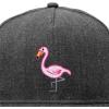 imageDALIX Flamingo Snapback Flat Bill Baseball Hat Embroidered Cap MensDark Gray