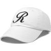 imageDALIX Initial Hat Letter R Womens Baseball Cap Monogram Cursive EmbroiderWhite
