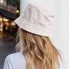 imageDALIX Lil Heart Embroidered Cotton Summer Outdoor Bucket Hat WomensParchment White