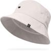 imageDALIX Lil Heart Embroidered Cotton Summer Outdoor Bucket Hat WomensParchment White
