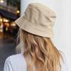 imageDALIX Lil Heart Embroidered Cotton Summer Outdoor Bucket Hat WomensSesame Beige